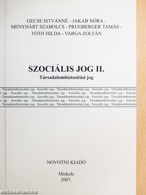Szociális jog II.