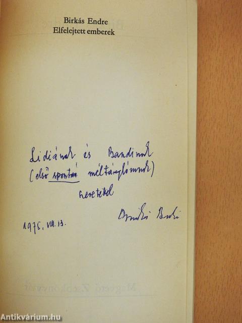 Elfelejtett emberek (dedikált példány)