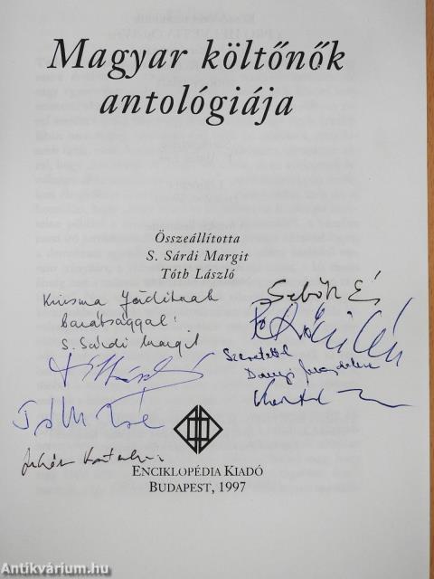 Magyar költőnők antológiája (kétszeresen dedikált és többszörösen aláírt példány)