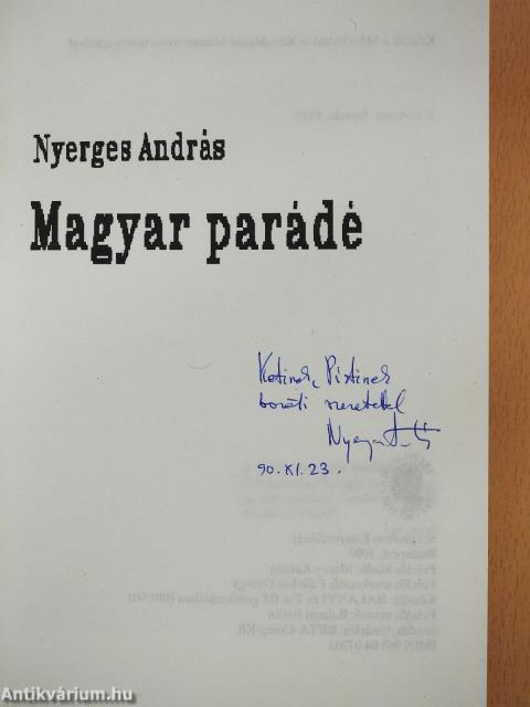 Magyar parádé (dedikált példány)