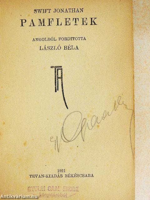 Pamfletek/Irások irókról