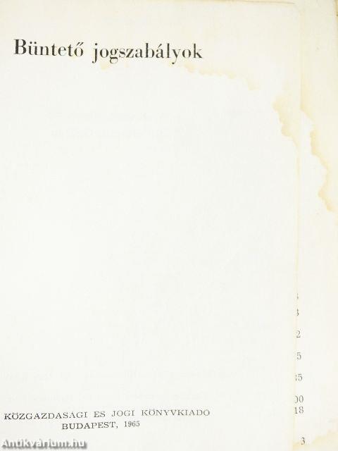 Büntető jogszabályok