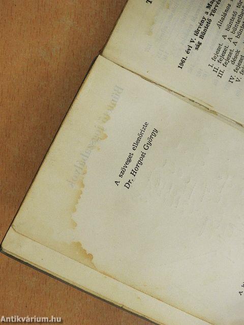 Büntető jogszabályok