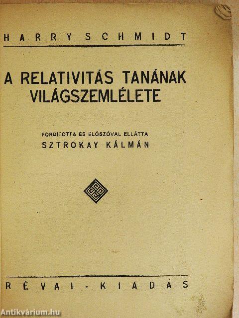 A relativitás tanának világszemlélete