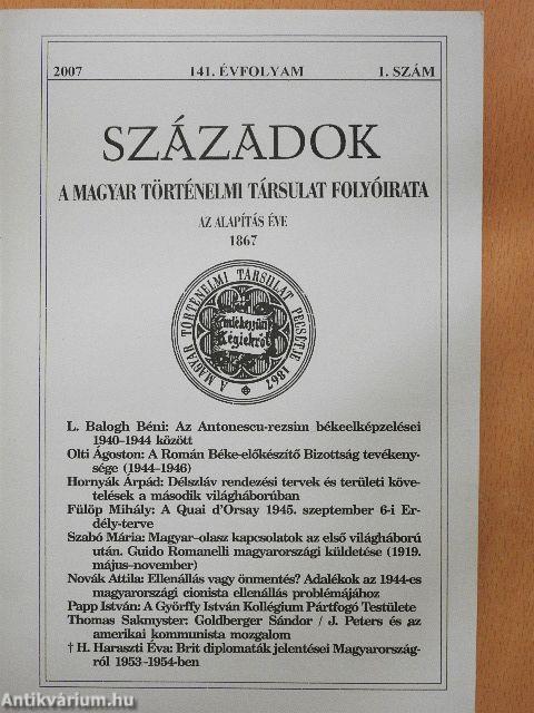 Századok 2007/1.