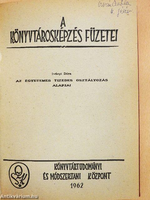 Az egyetemes tizedes osztályozás alapjai