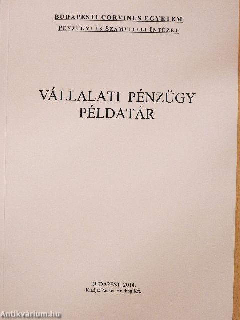 Vállalati pénzügy példatár