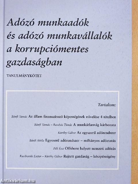 Adózó munkaadók és adózó munkavállalók a korrupciómentes gazdaságban