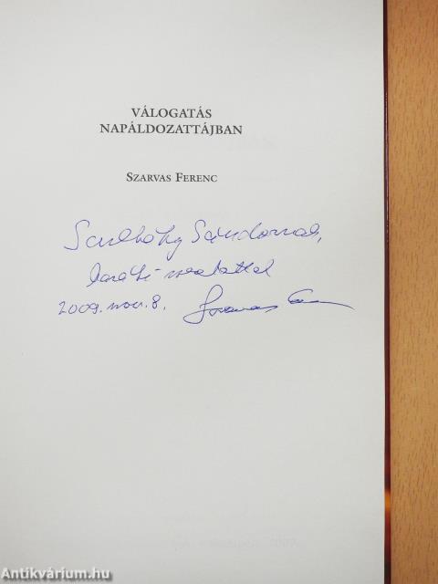 Válogatás napáldozattájban (dedikált példány)