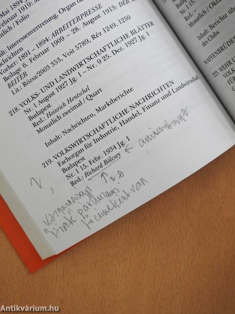 Deutschsprachige Presse in Ungarn - Magyarországi német nyelvű sajtó 1921-2000 (dedikált példány)