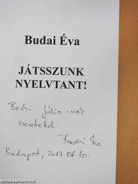 Játsszunk nyelvtant! (dedikált példány)
