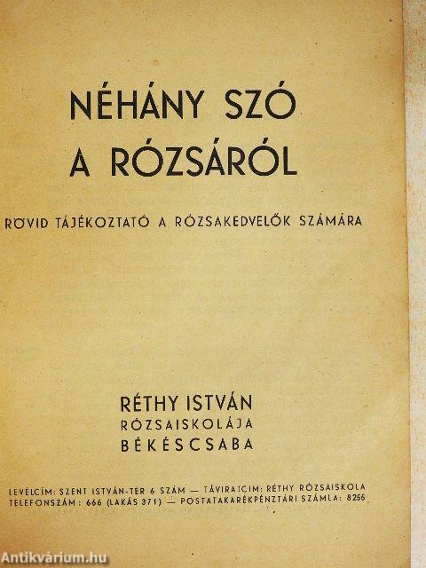 Néhány szó a rózsáról