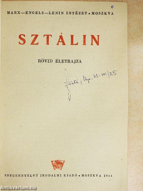 Sztálin rövid életrajza