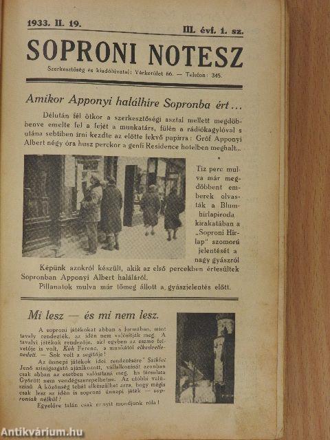 Soproni Notesz 1933/1-17.