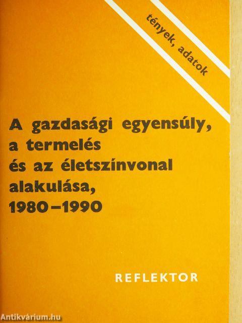 A gazdasági egyensúly, a termelés és az életszínvonal alakulása, 1980-1990
