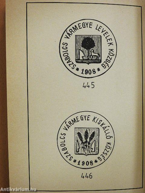 Pecsétnyomatok és címerek Bereg, Szabolcs és Szatmár megye településeiből