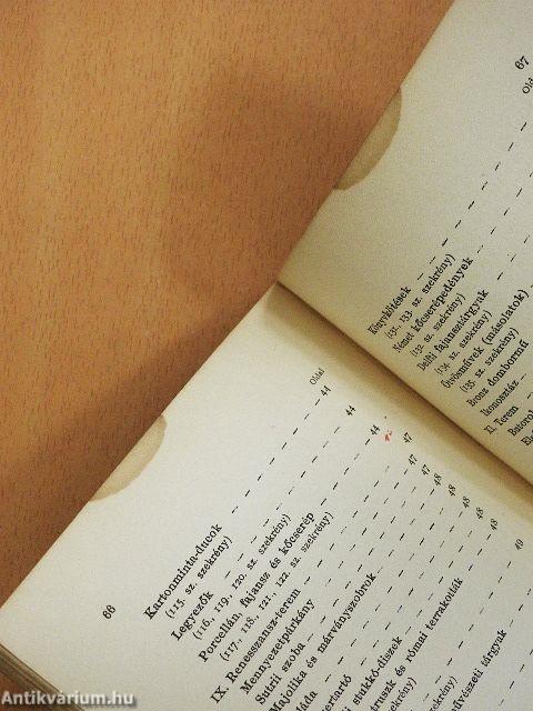 Kalauz az orsz. magyar Iparművészeti Muzeum gyüjteményében