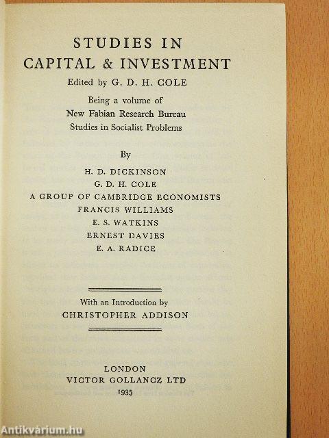 Studies in Capital & Investment