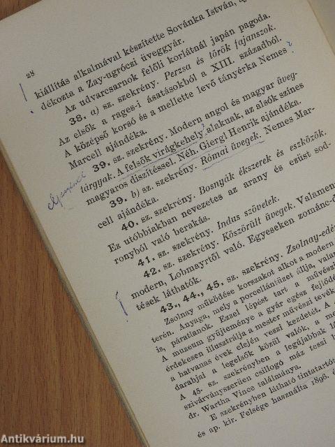 Kalauz az orsz. magyar Iparművészeti Muzeum gyüjteményében