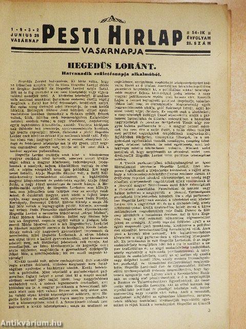 A Pesti Hirlap Vasárnapja 1932. junius 26.