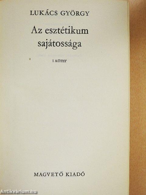 Az esztétikum sajátossága I-II.