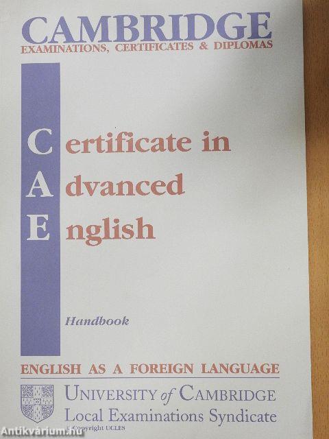 Certificate in Advanced English - Handbook