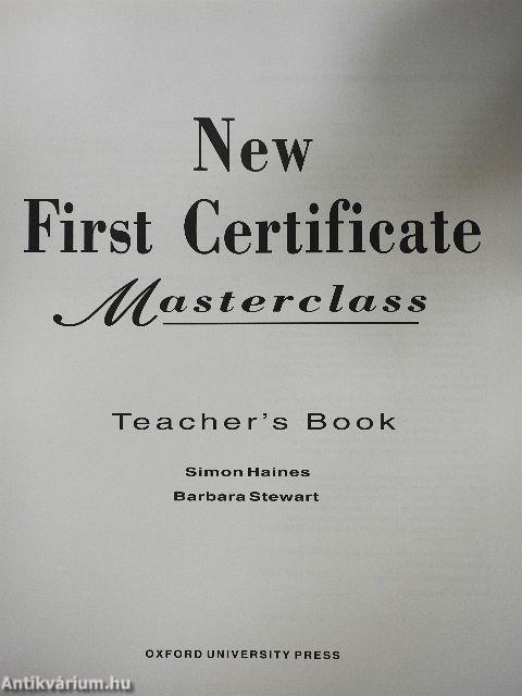 New First Certificate Masterclass - Teacher's Book