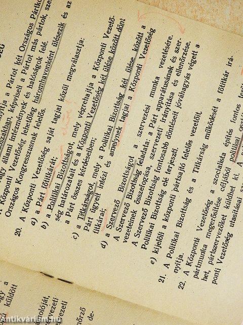 A Magyar Dolgozók Pártja Szervezeti Szabályzata