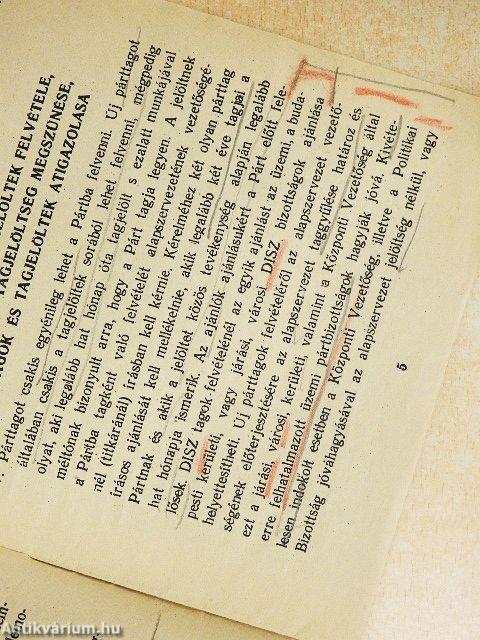 A Magyar Dolgozók Pártja Szervezeti Szabályzata