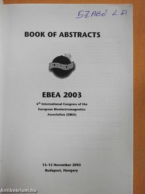 Book of Abstracts - EBEA 2003
