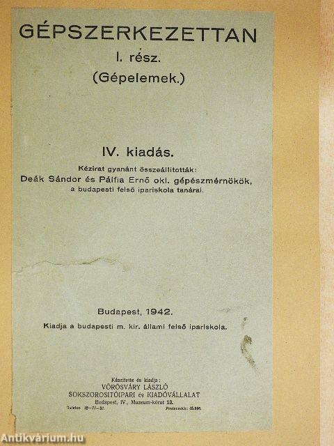 Gépszerkezettan I.
