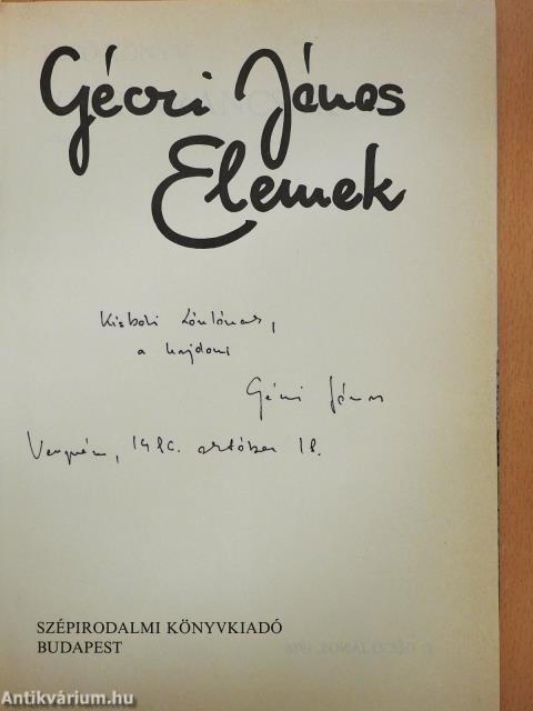 Elemek (dedikált példány)