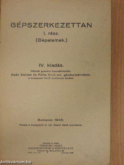 Gépszerkezettan I.
