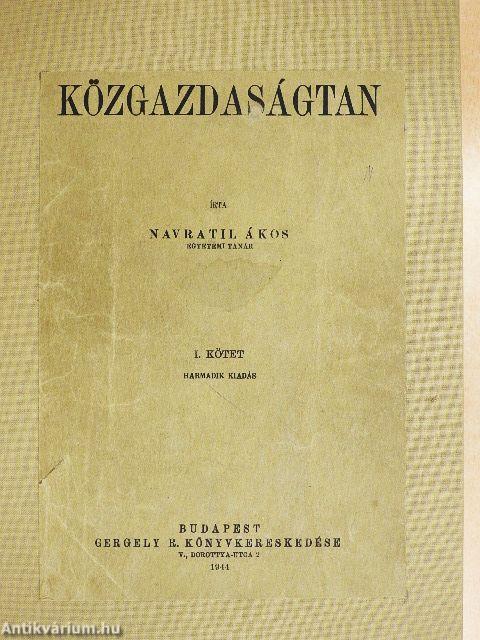 Közgazdaságtan I.