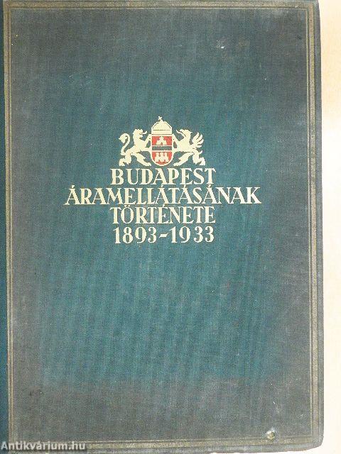 Budapest áramellátásának története 1893-1933