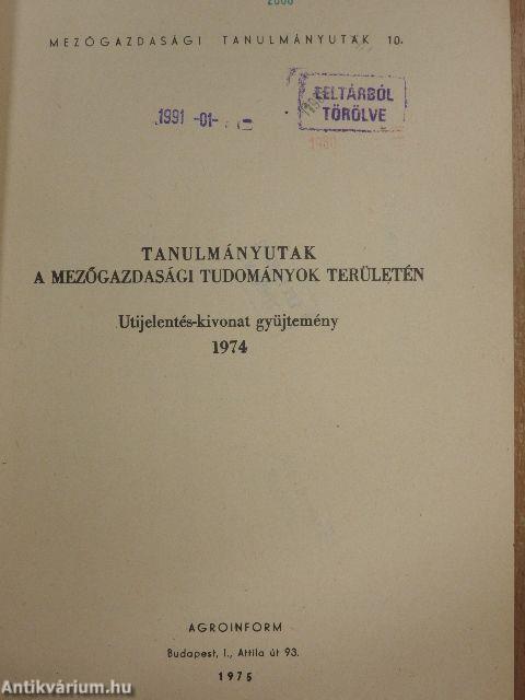 Tanulmányutak a mezőgazdasági tudományok területén