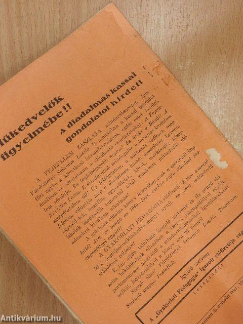 Gyakorlati pedagógia 1940. augusztus