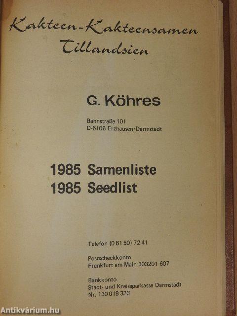 1926- 1976: 50 éves a magyar kaktuszgyűjtés/Kerti kalendárium 1991. november/Veteményezés/Gyümölcsfák alakítók metszése/A kerti gyep/Cacti and succulents/Scented plants/Conifers/Tövisek 1988/1./Csili Kaktuszkedvelők Szakköre tájékoztató 1981/3-4.