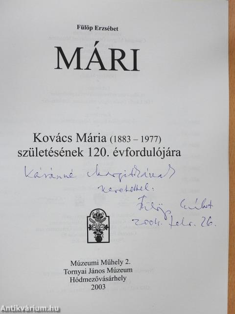 Mári (dedikált példány)