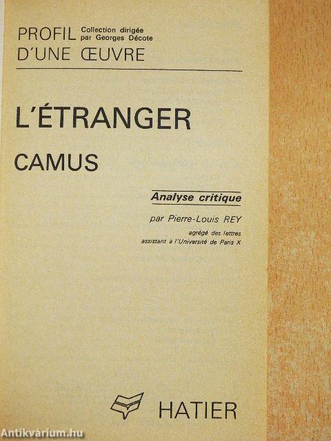 L'Étranger Camus - Analyse critique