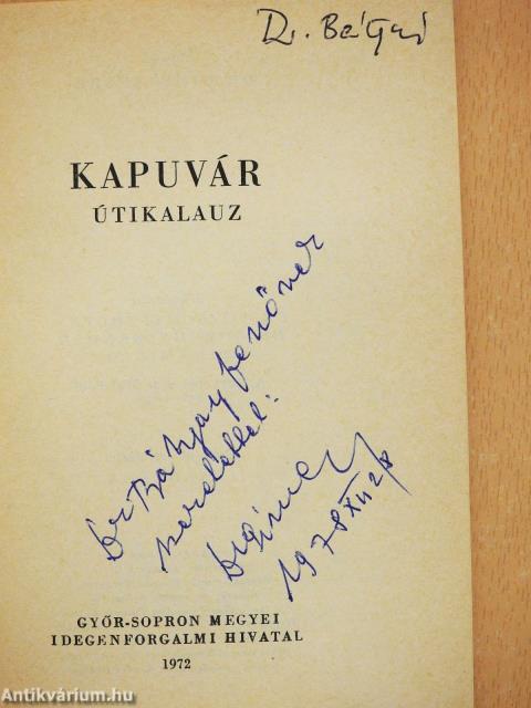 Kapuvár (dedikált példány)