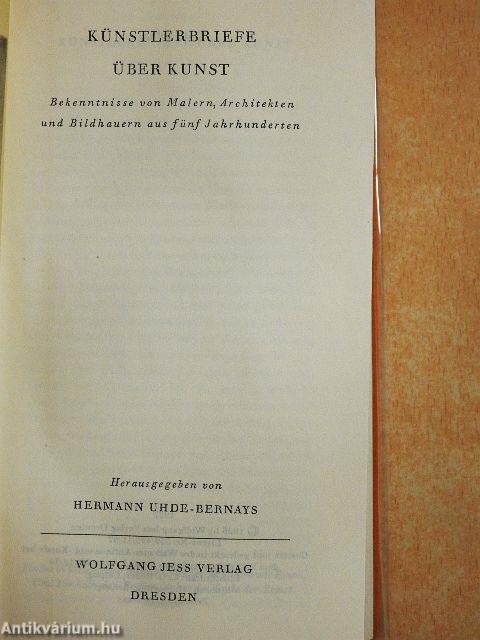 Künstlerbriefe über Kunst