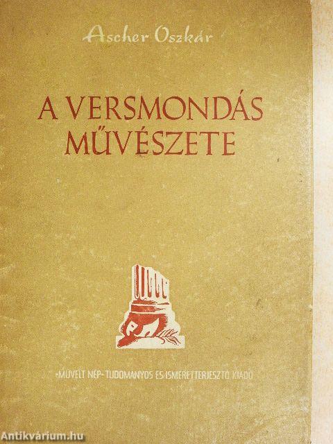 A versmondás művészete és a színpadi beszéd