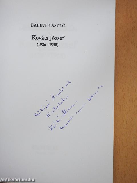 Kováts József (dedikált példány)