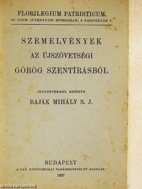 Szemelvények az újszövetségi görög szentírásból