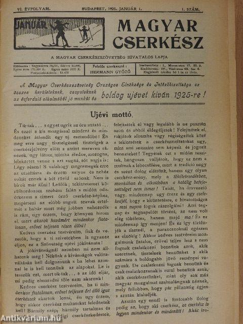 Magyar Cserkész 1925. január-december