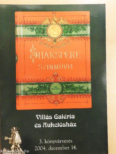 Villás Galéria és Aukciósház 3. könyvárverés