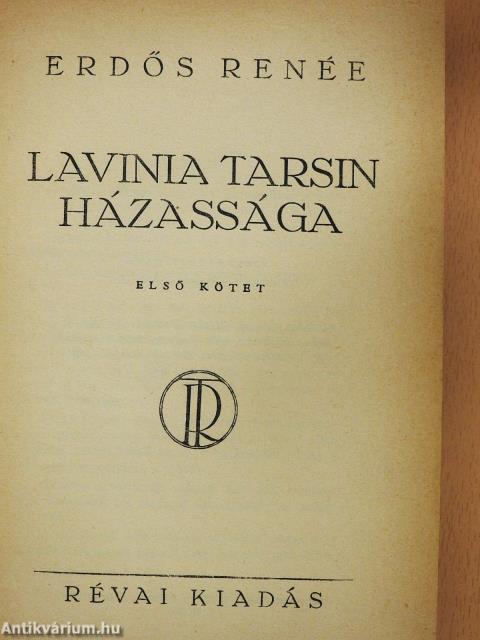 Lavinia Tarsin házassága I-II. (aláírt példány)