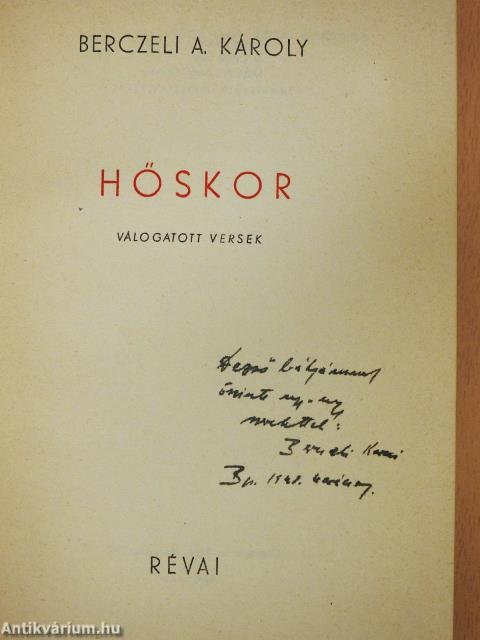 Hőskor (dedikált példány)