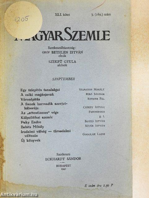 Magyar Szemle 1941. szeptember